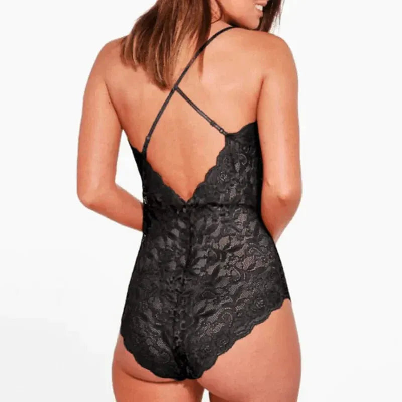 Fesselnd Spitzenbodysuit mit tiefem Ausschnitt