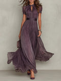 Dames Maxi Jurk met Kanten Detail en Geraffineerde Taille