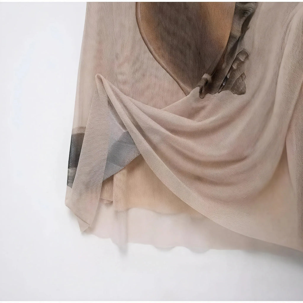 Halterneck Maxikleid – Einzigartiger Print, Strukturiert