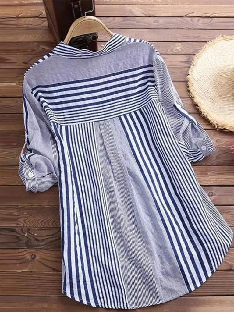 Gestreifte Baumwollbluse