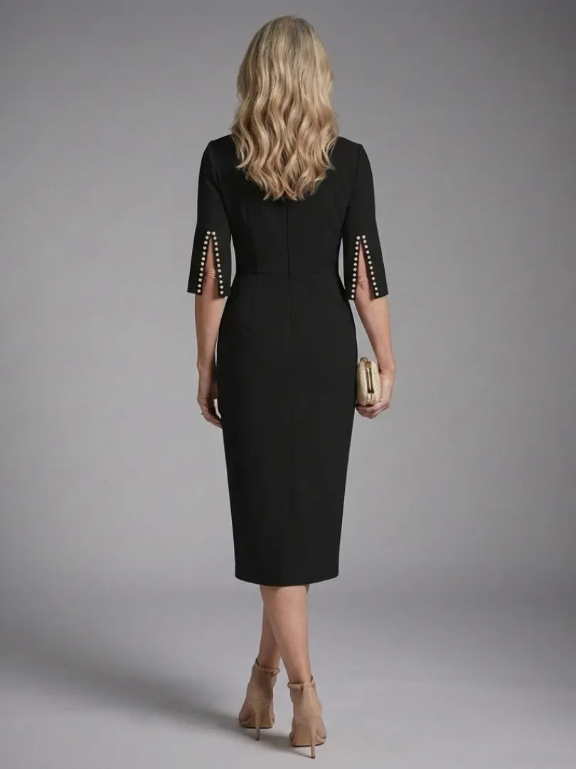 Amaris | Split Sleeve Fitted Midi Dress