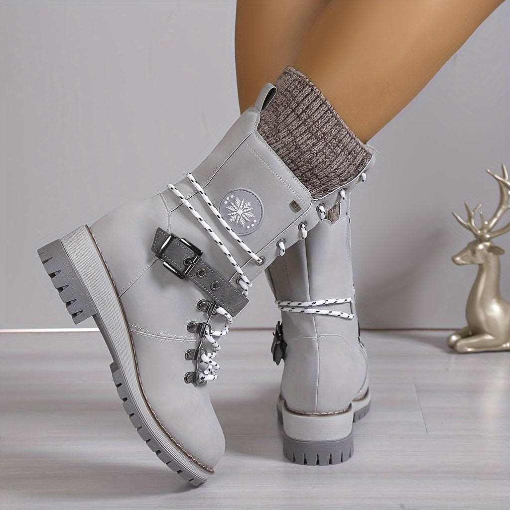 - Elegante Gestrickte Thermo-Stiefel