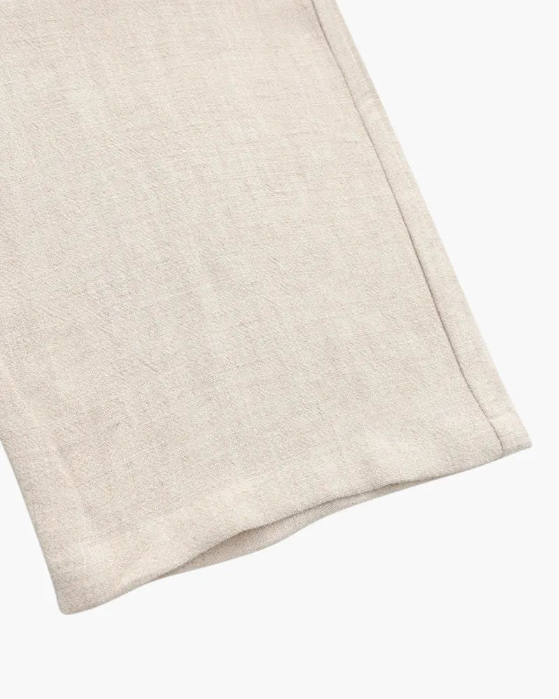 Leichte Slim Fit Herren Sommer Leinenhose Mit Kordelzug