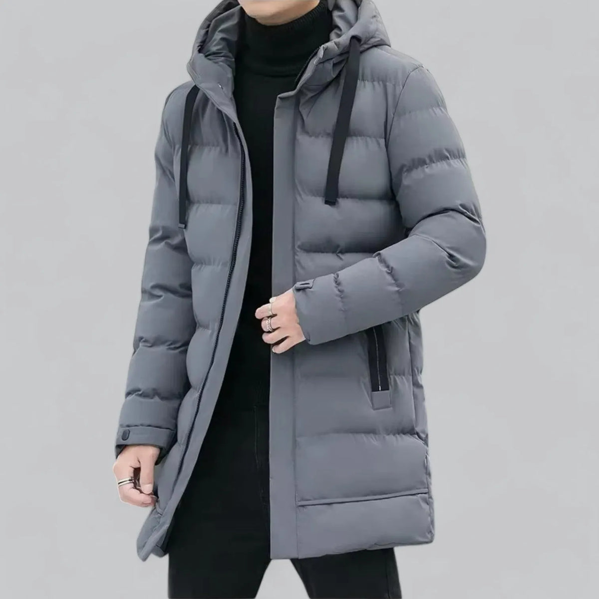 Elegante lange Winterjacke für Männer