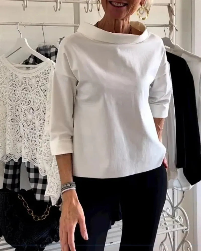 Casual Blouse voor Dames met Ronde Hals