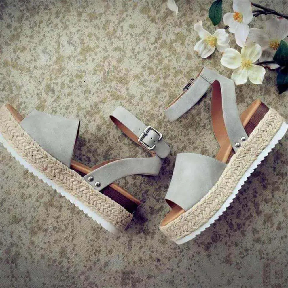 POLLY | Verfijnde Zomer Sandalen Voor Dames Met Geweven Zool - Zomers, Stijlvol & Comfortabel