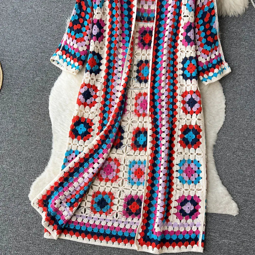 Silvia - Farverig strikket cardigan