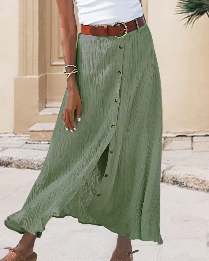 Long Skirt for Women with Button Closure