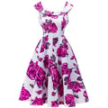 BRIGITTE | Dames Midi-Jurk Met Bloemenprint, Boothals & Uitlopende Snit – Romantisch, Fris & Vrouwelijk Tijdloos