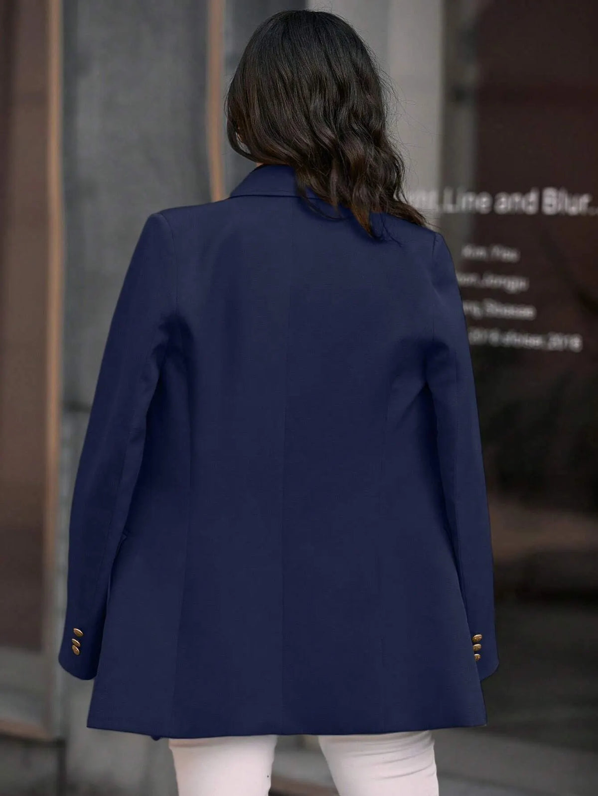 Blazer Feminino Alongado RogÃ©ria Azul