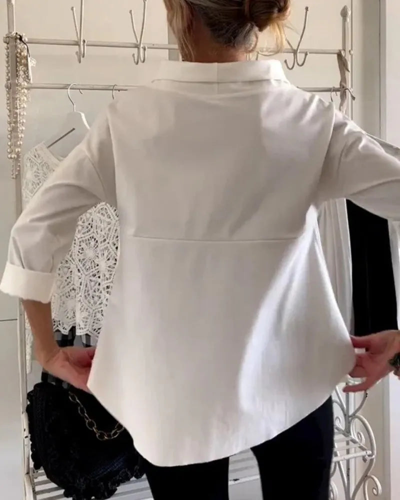 Casual Blouse voor Dames met Ronde Hals