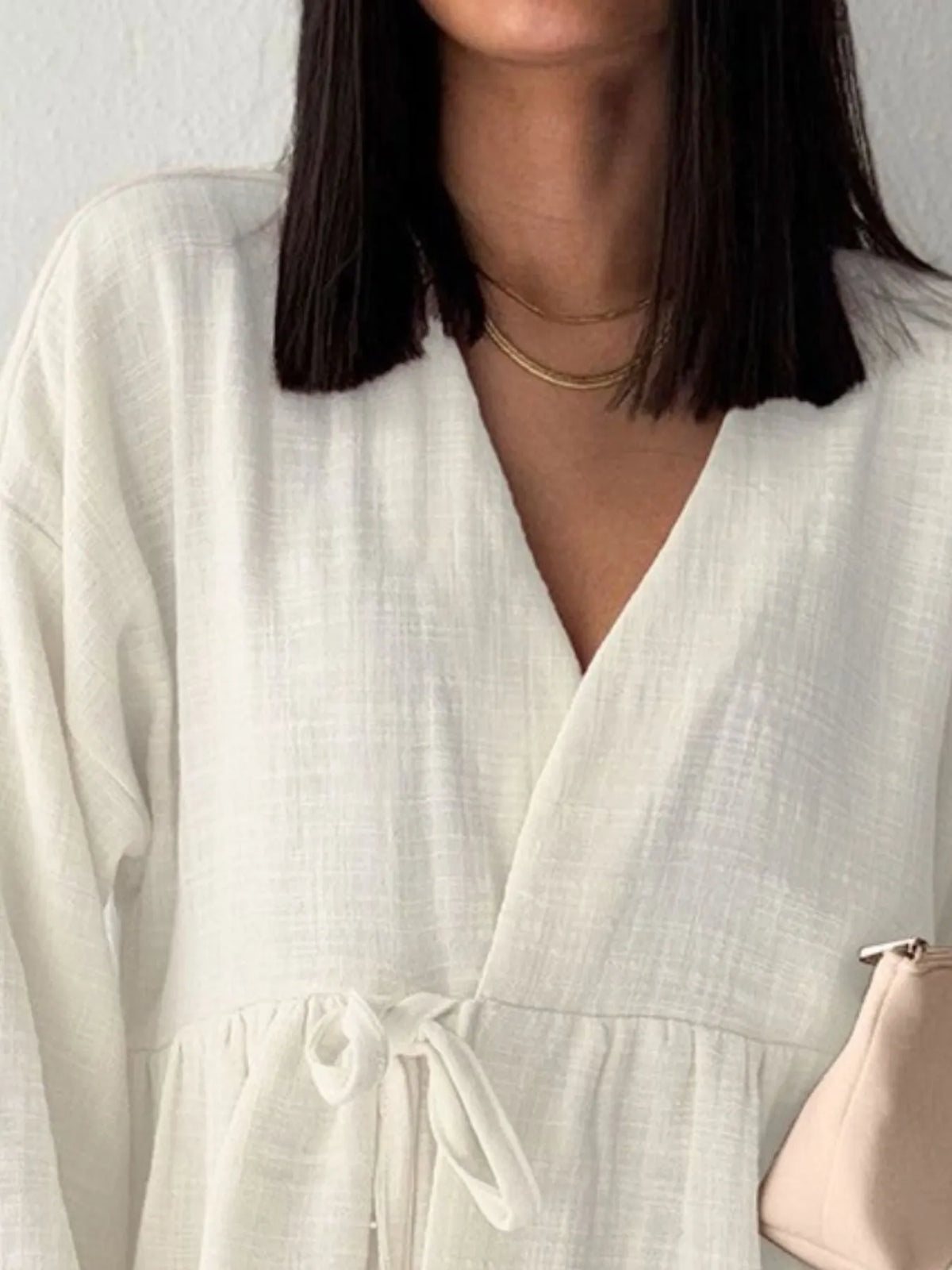 Tie Front Long Sleeve Shirt