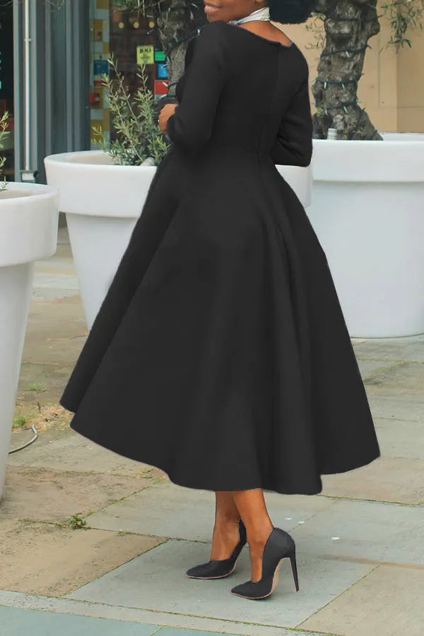 3/4-Ã„rmel Swing-Kleid