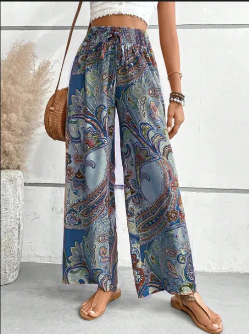 Theia | Boho Paisley Print Summer Pants
