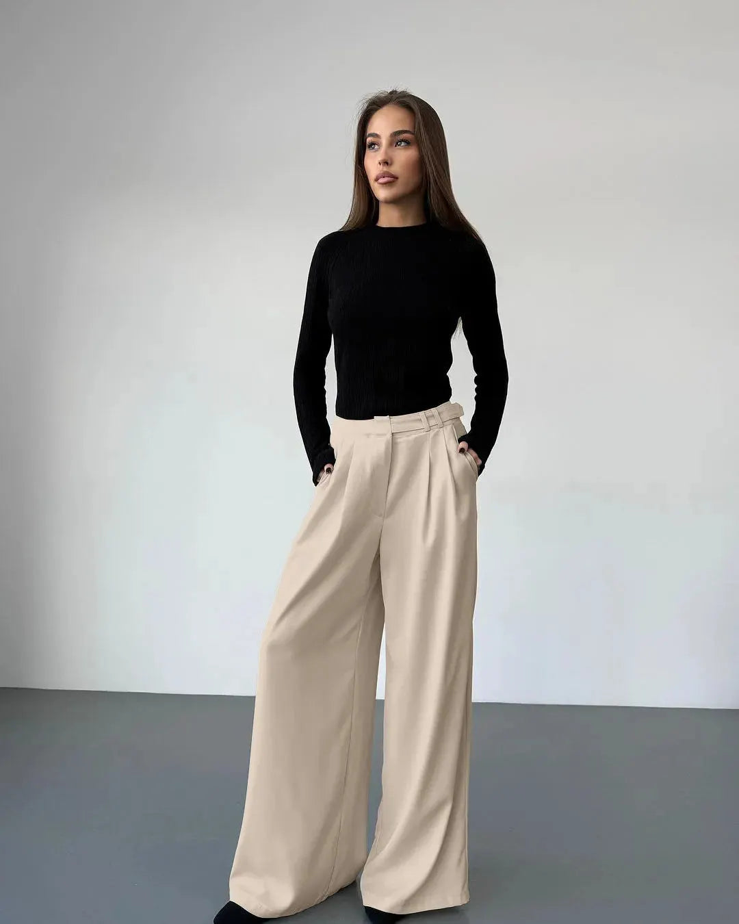 MATHILDE | Elegant Wijde Pantalon Voor Dames Met Uniek Taille-Detail – Comfort & Klasse Gecombineerd!