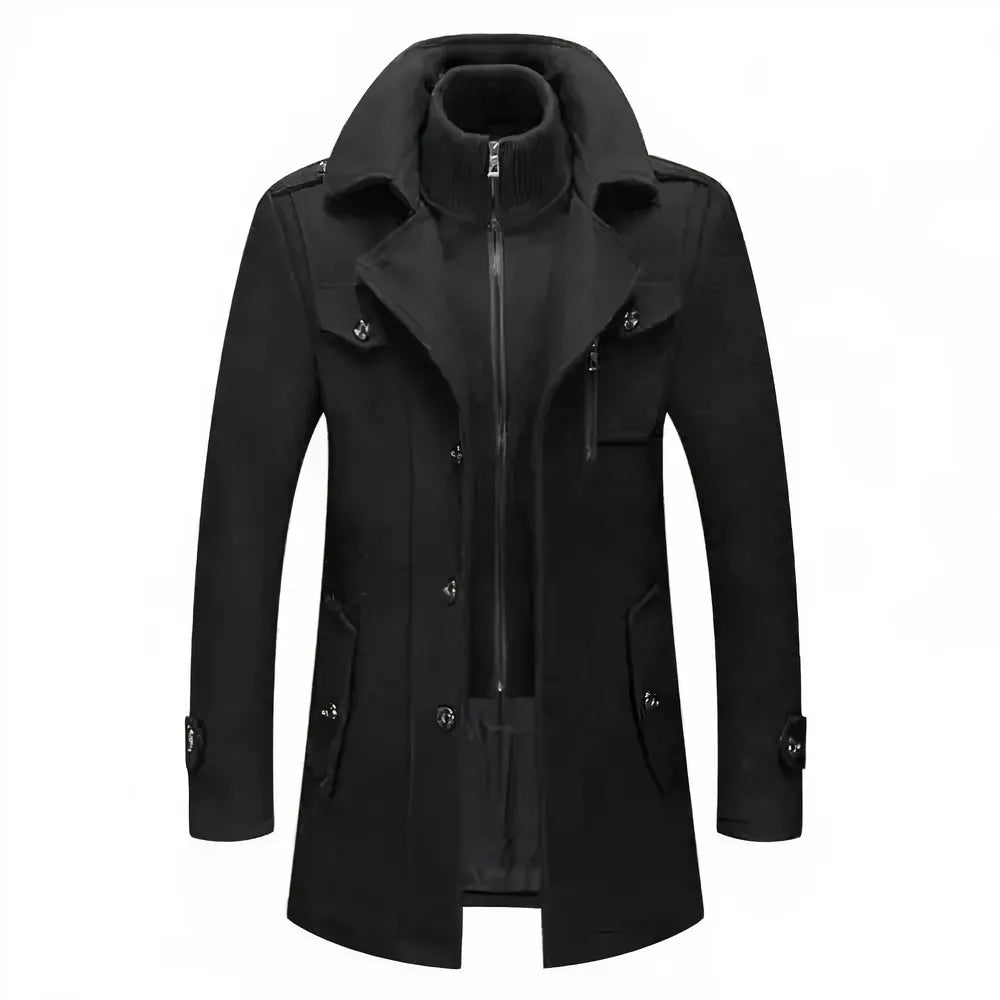 Moderigtig Doppelkragenjacke Für Männer
