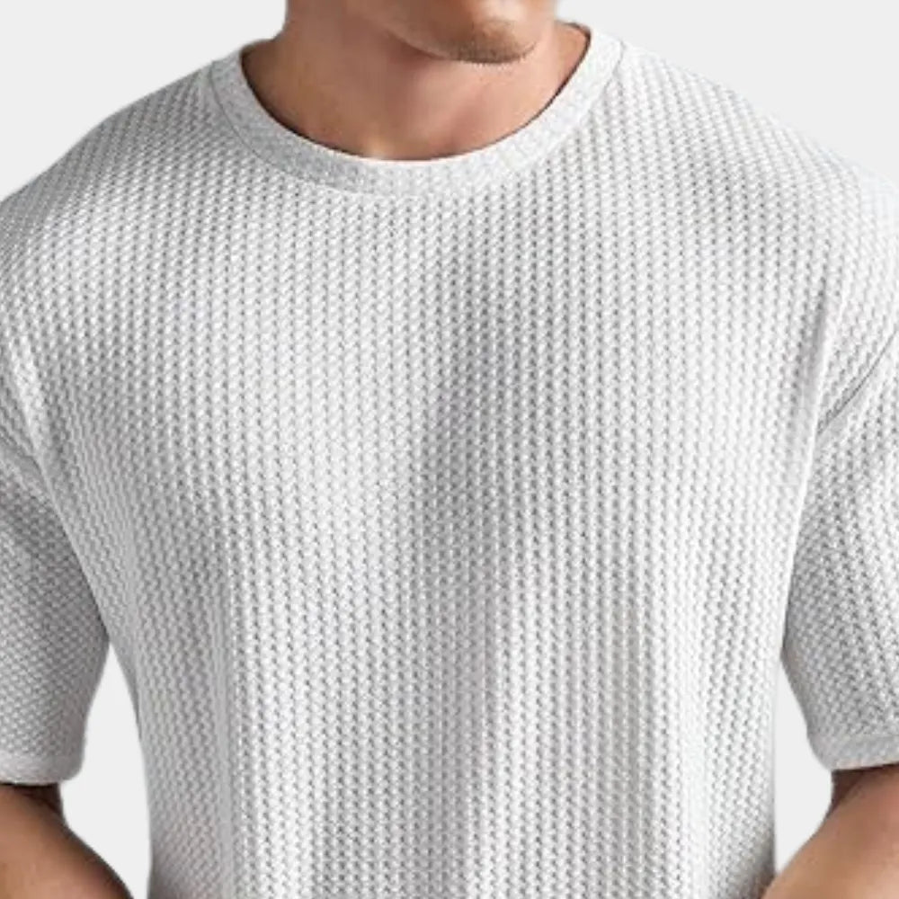 Geripptes T-shirt Für Herren Lässig & Bequem