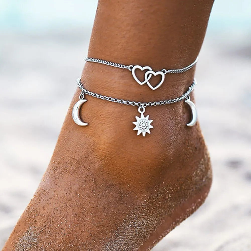 Sun Love Crescent Simple Anklet