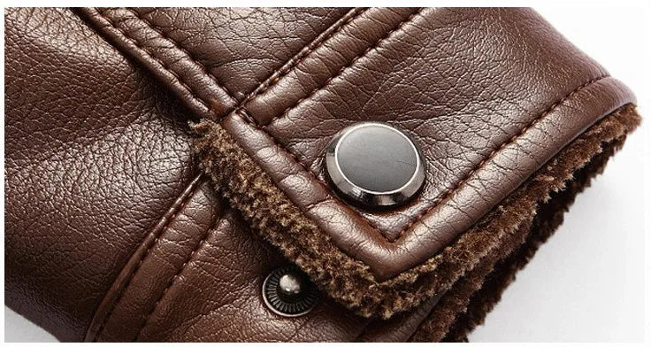 Herren Lederjacke Im Weinlese Stil