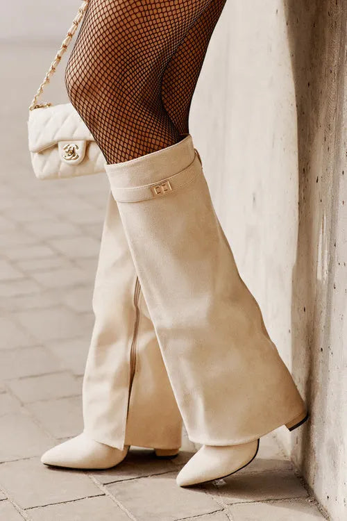 Kiara | Elegant Knee-High Boots with Buckle