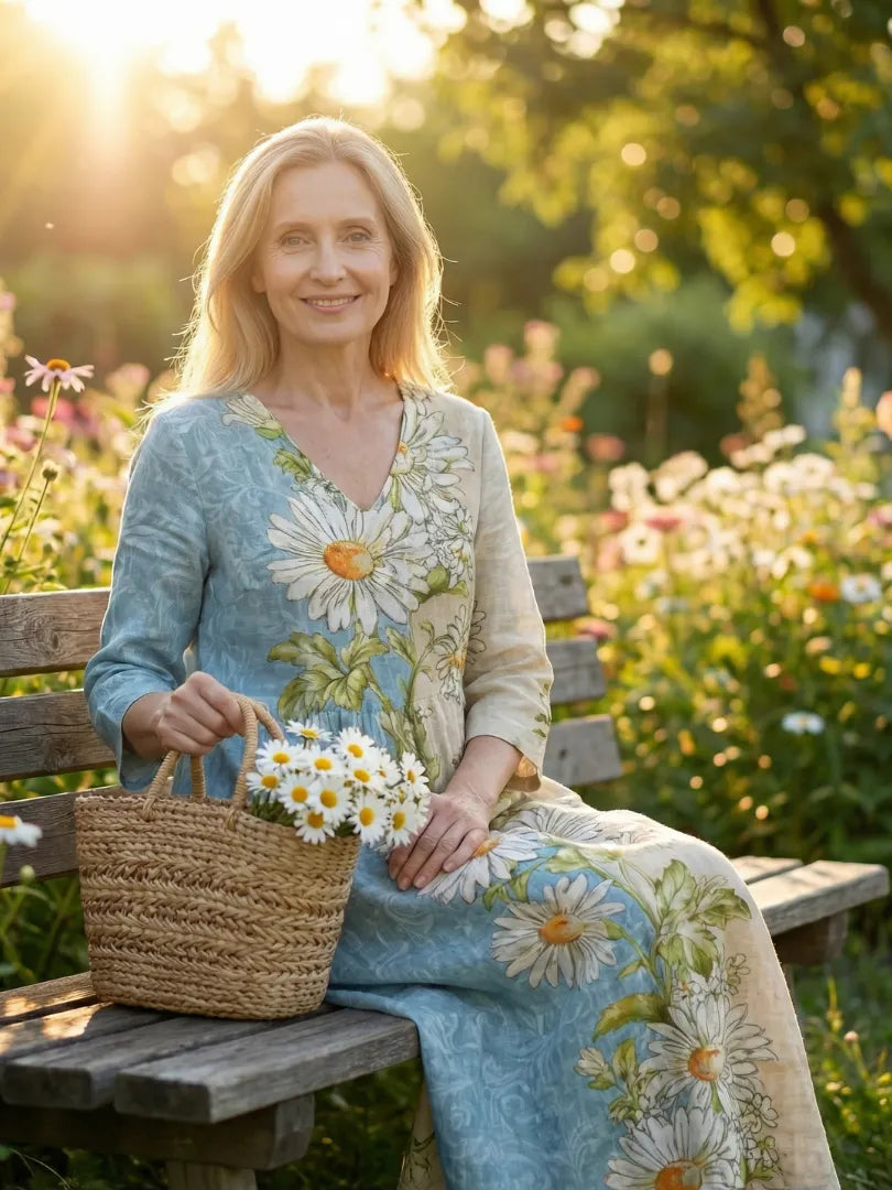 Elliot | Light Daisy Midi Dress