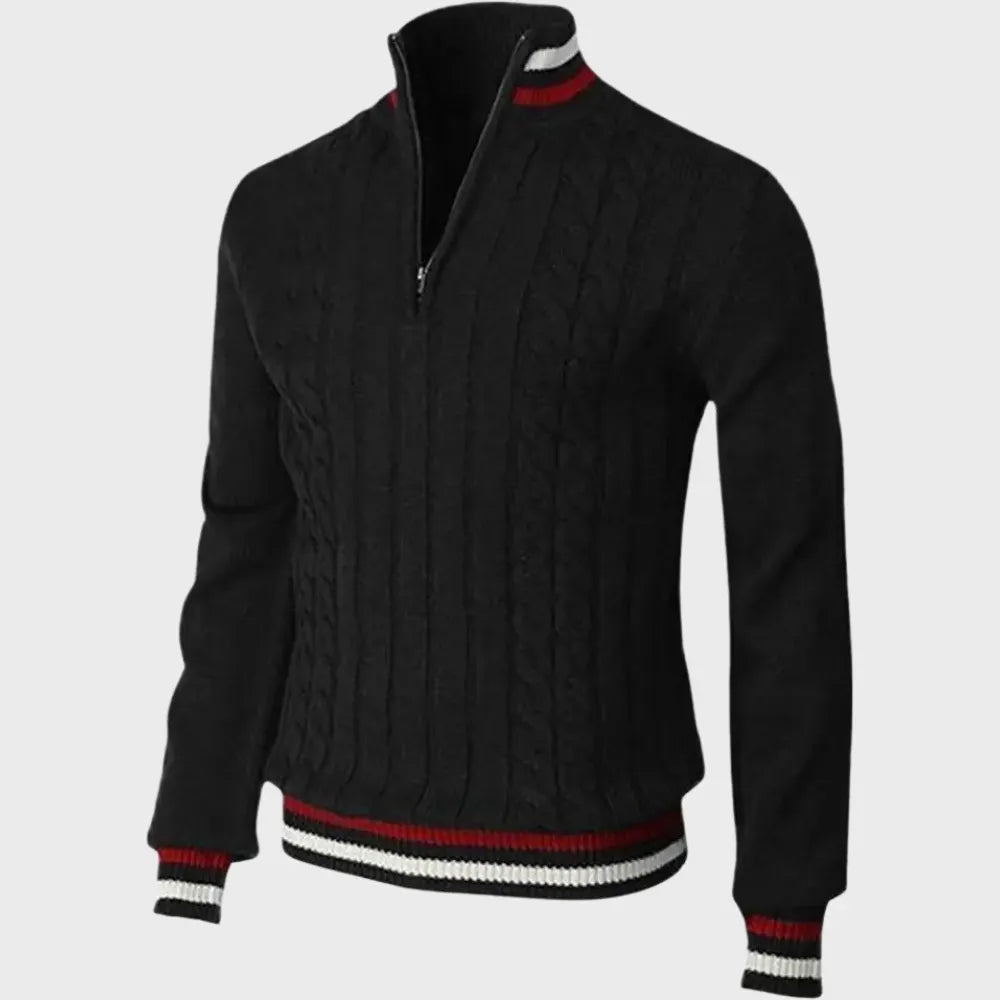 Stilvolle Herrenpullover Mit Halben Reißverschluss