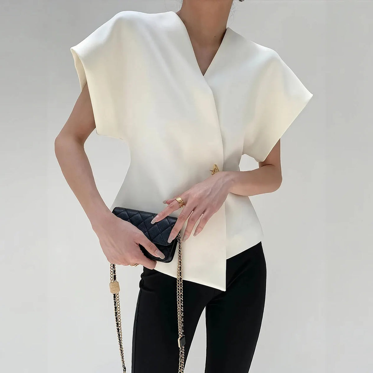 Elegante Wickelbluse mit Struktur