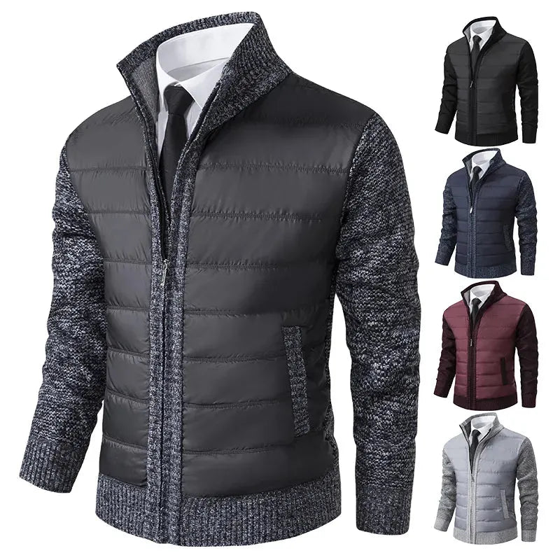 Herrenstrickjacke mit Stehkragen fÃ¼r WÃ¤rme Eleganz