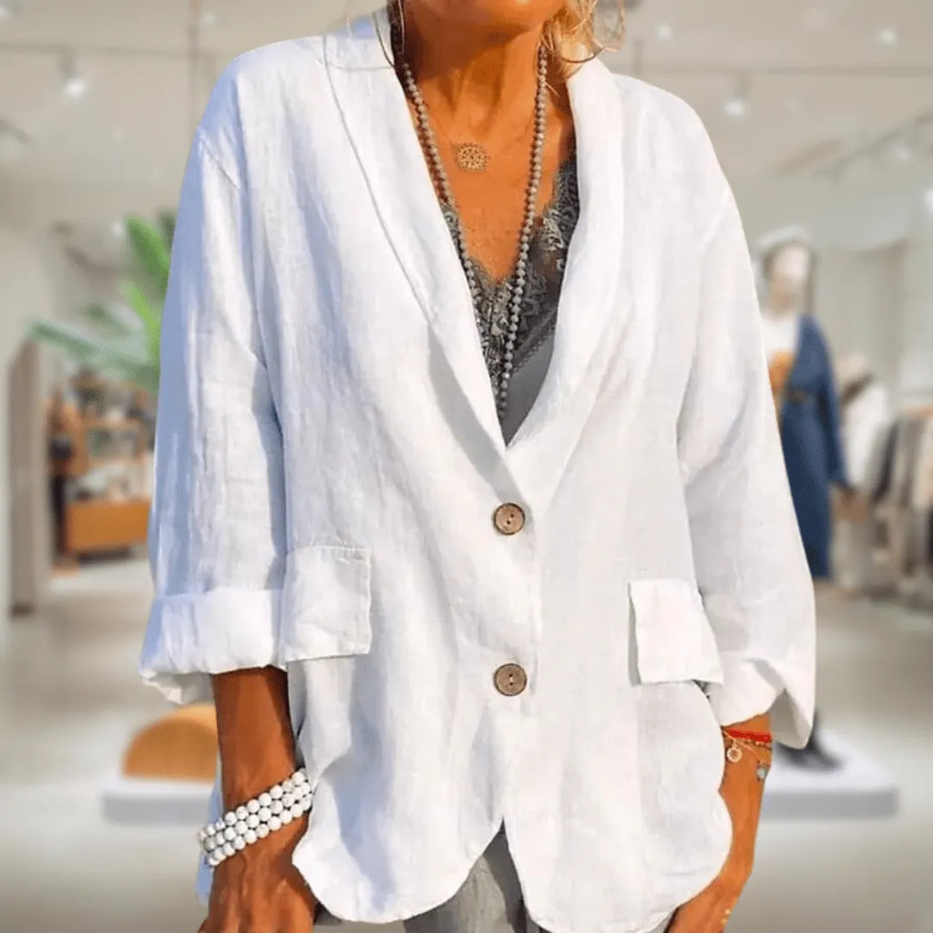 Blazer Leinen LÃ¤ssig Beige NatÃ¼rliche Eleganz und Komfort