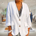 Blazer Leinen LÃ¤ssig Beige NatÃ¼rliche Eleganz und Komfort