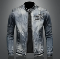 Herren Zip Denim Jacke