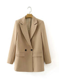 Blazer Feminino Alfaiataria Social Bege Lua