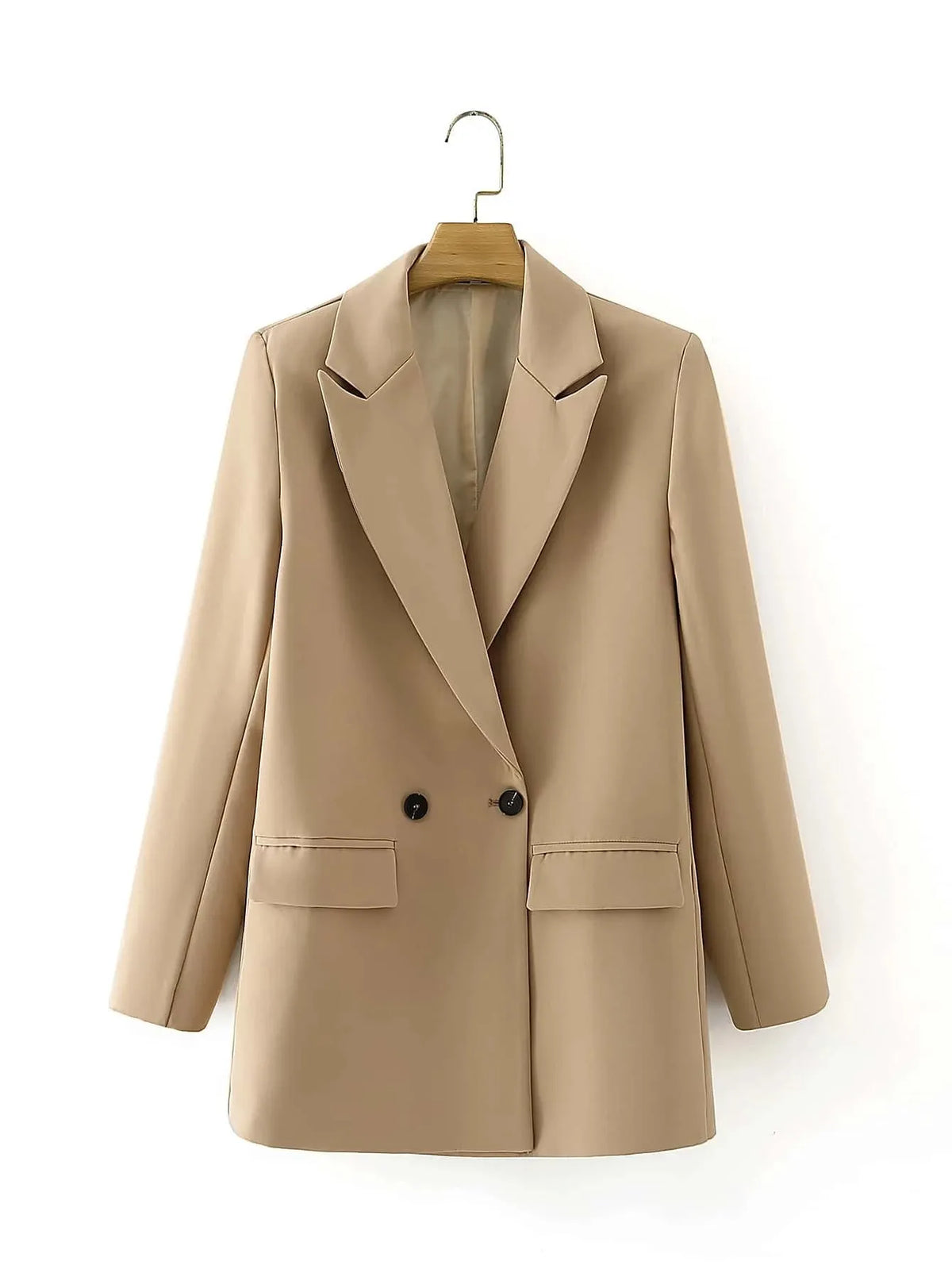 Blazer Feminino Alfaiataria Social Bege Lua