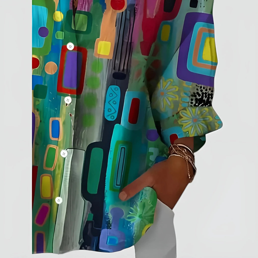 Katrine | Bluse med geometrisk mønster