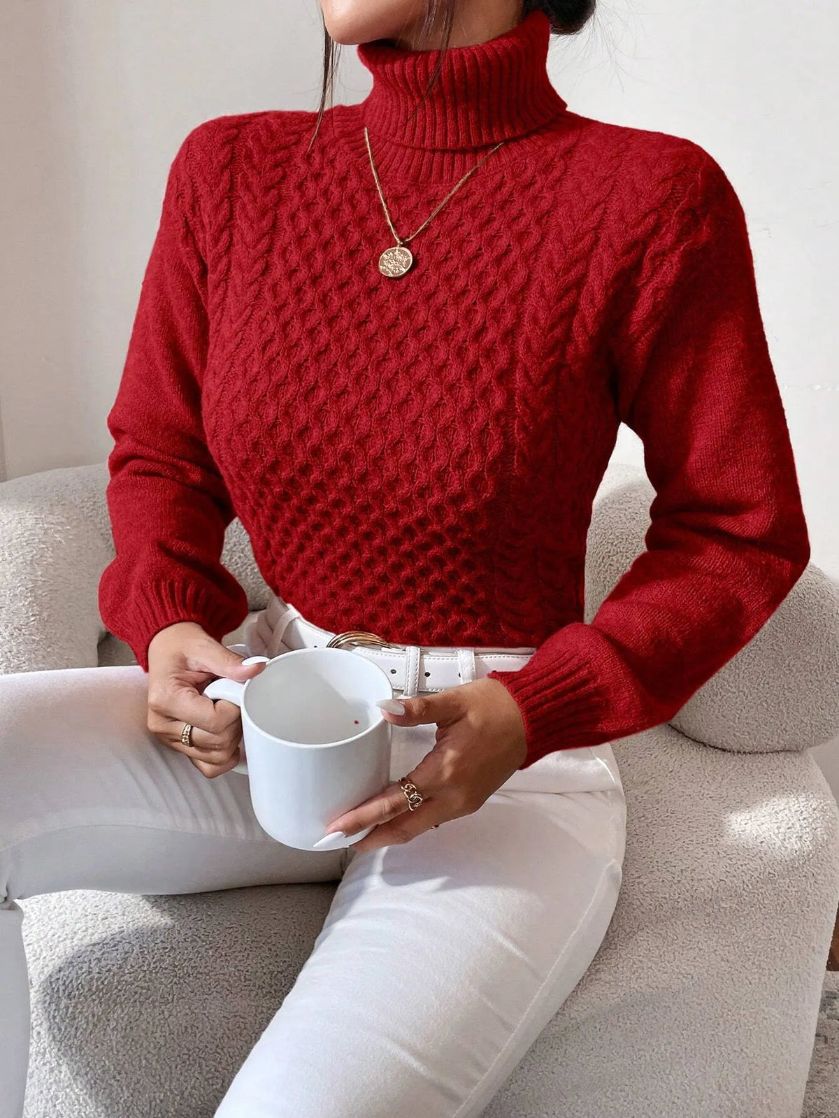 SuÃ©ter Feminino Tricot Vermelho Isa