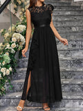 Pamila| Elegant Evening Dress with Lace and Ruffles