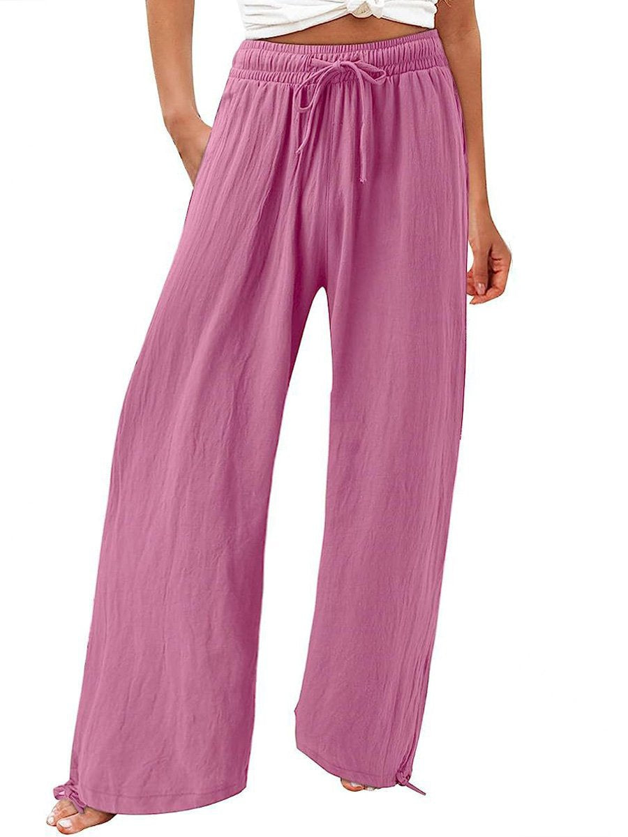 Women's Cotton And Linen Wide Leg Casual Pants