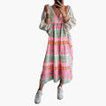 Womenâ€™s Sundress with V-Neck and Puff Sleeves