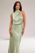 Kleid | Asymmetrischer drapierter Ausschnitt | Ganzjährig