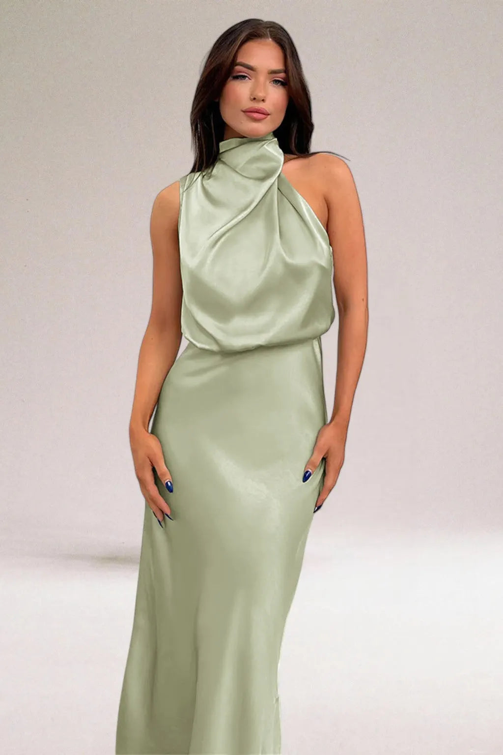 Kleid | Asymmetrischer drapierter Ausschnitt | Ganzjährig
