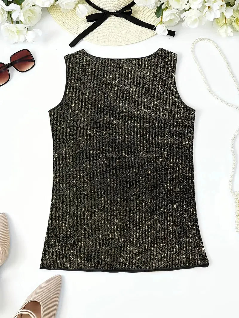 Elegantes Ärmelloses Top mit Pailletten