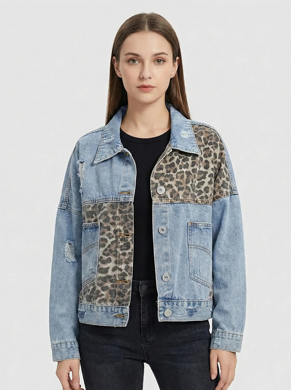 Denim Jacket for Women with Statement Details and Edgy Look