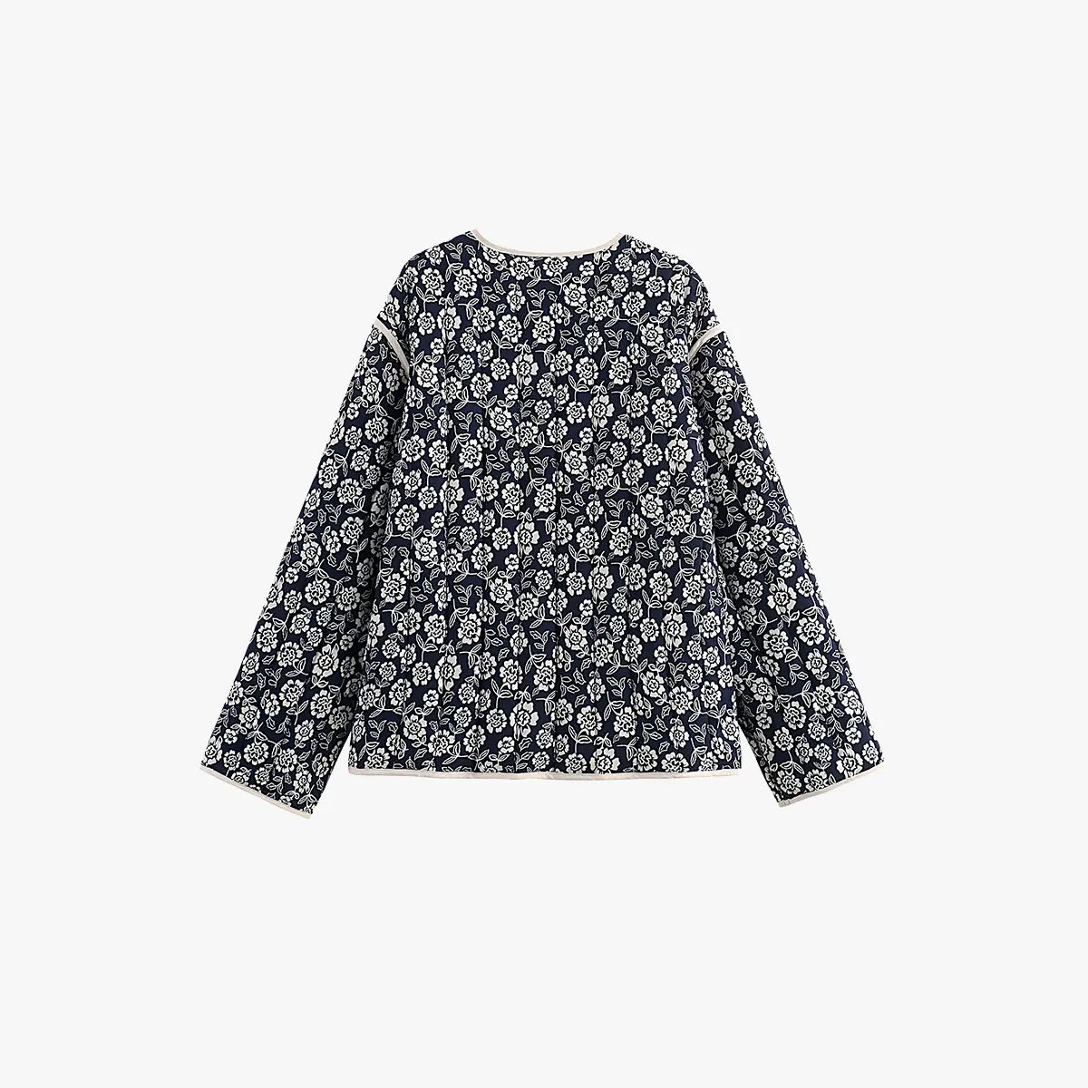 Florale Jacke mit Paspelierung