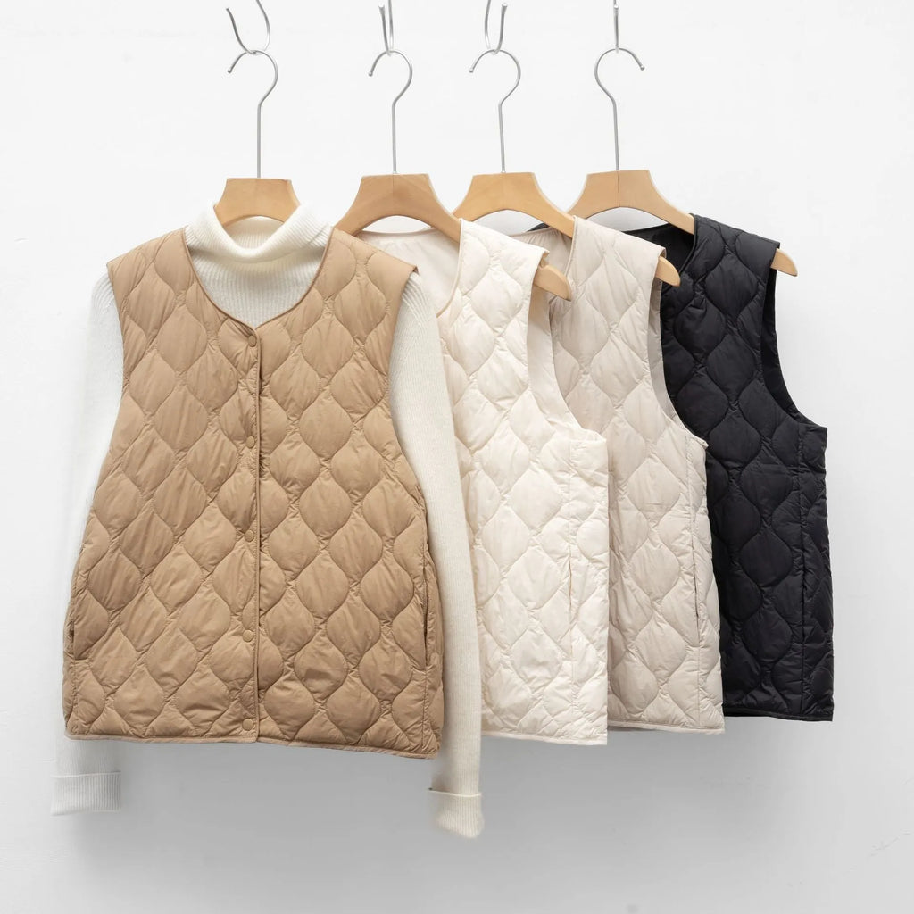 Reversible Gewatteerd Vest Voor Dames | Lichtgewicht Omkeerbaar Bodywarmer Voor Lente En Herfst