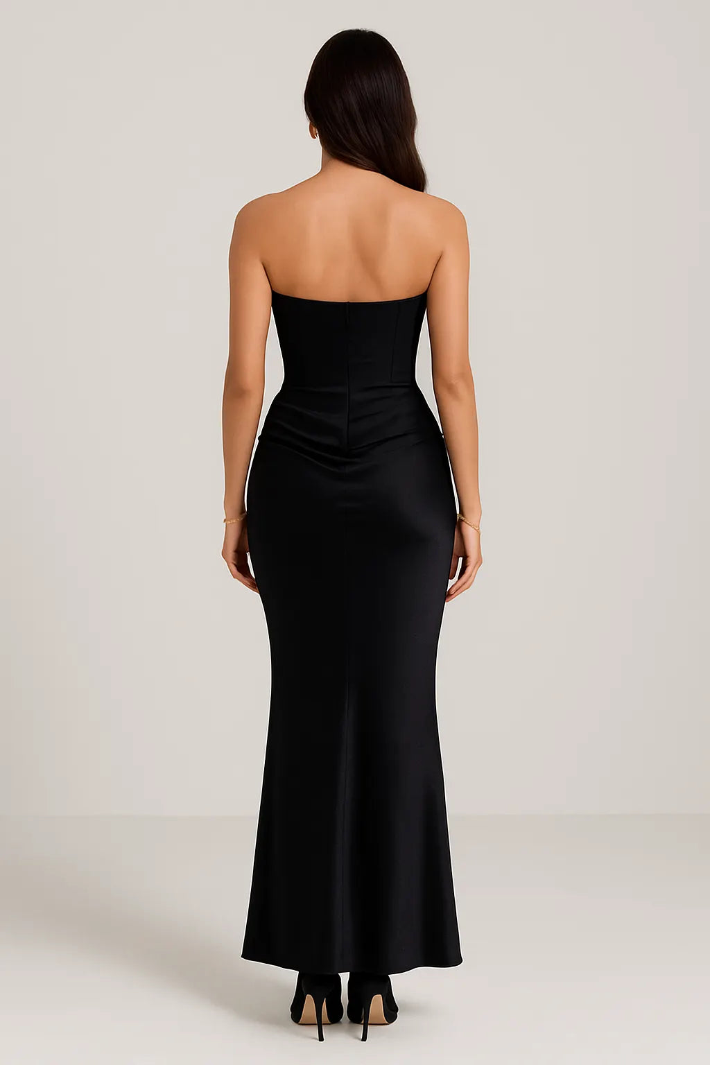 Abriana | Luxury Strapless Satin Evening Dress