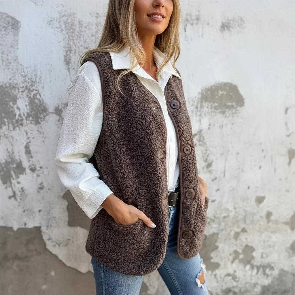 Zeitlose Teddy-Weste Larue für Damen