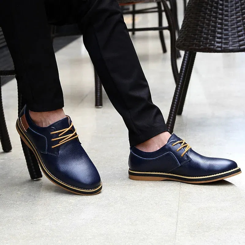 Herren Schwarze Oxford Lederschuhe