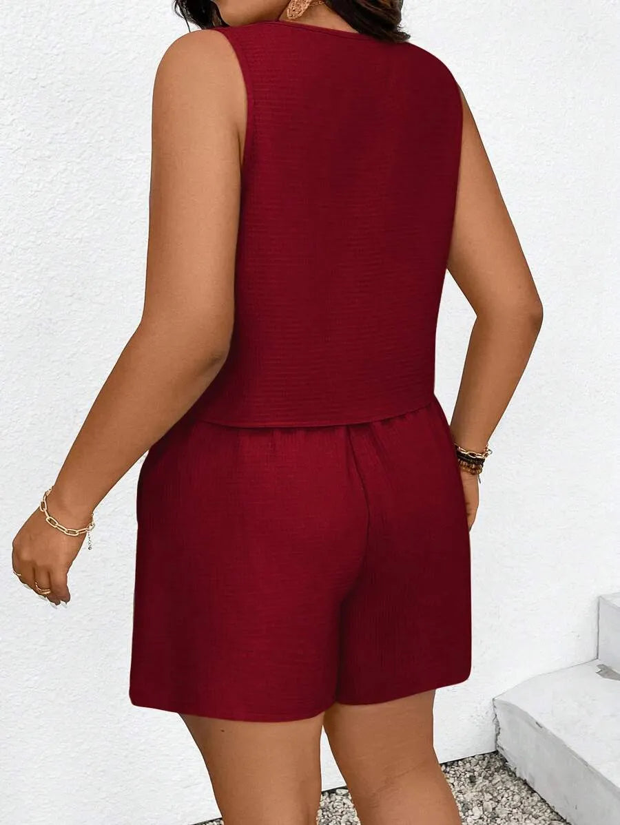 Conjunto Feminino Short e Blusa Alfaiataria Tamirys