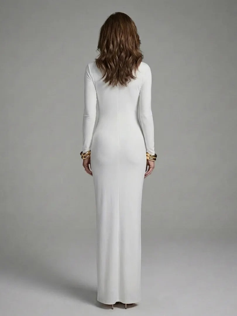 Jessamine | Long Sleeve Cutout High Neck Maxi Dress
