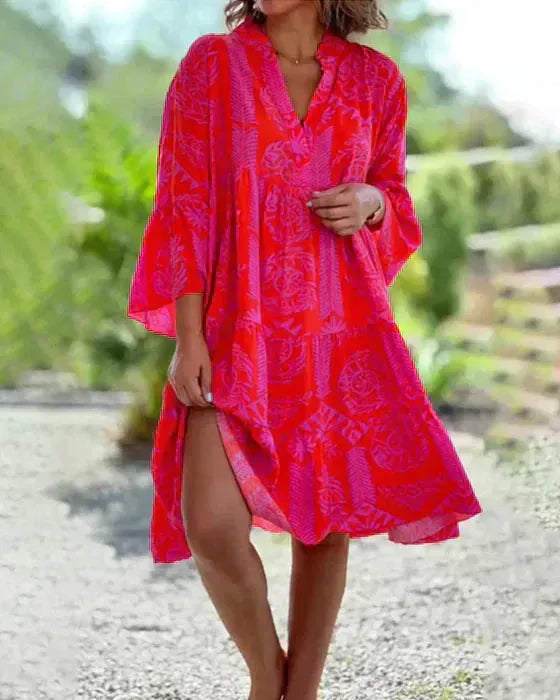 Boho-Kleid aus Polyesterfaser